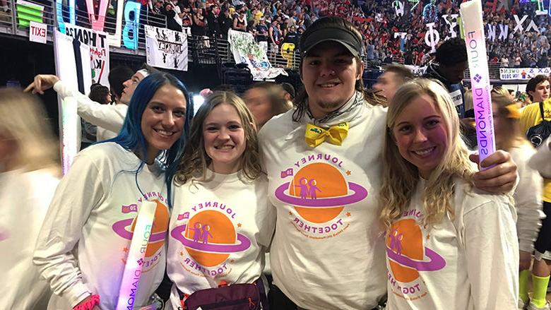 Penn State Altoona students pose for a photo at THON 2020